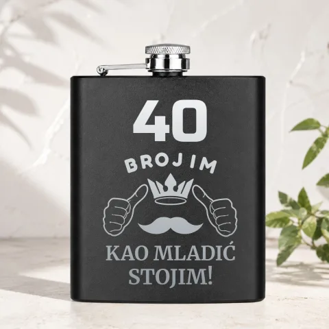 XX бројим као младић стојим - Пљоска – артикл са принтом